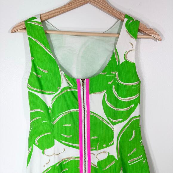 Lilly Pulitzer Stringer Large Glitter Delia Shift Dress | Green | SZ 00 - Picture 6 of 10